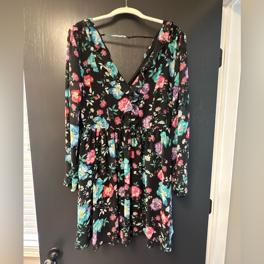 Express Floral V-Neck Dress